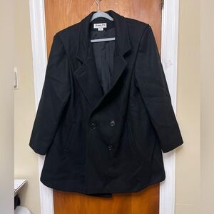 Herman Kay Women’s Wool black Pea Coat. 80% Wool.  Size 22W.             EB